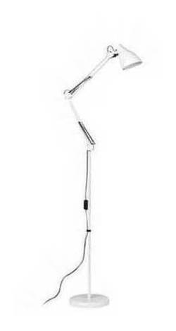 White Metal Adjustable Floor Lamp. White Metal Adjustable Floor Lamp.
